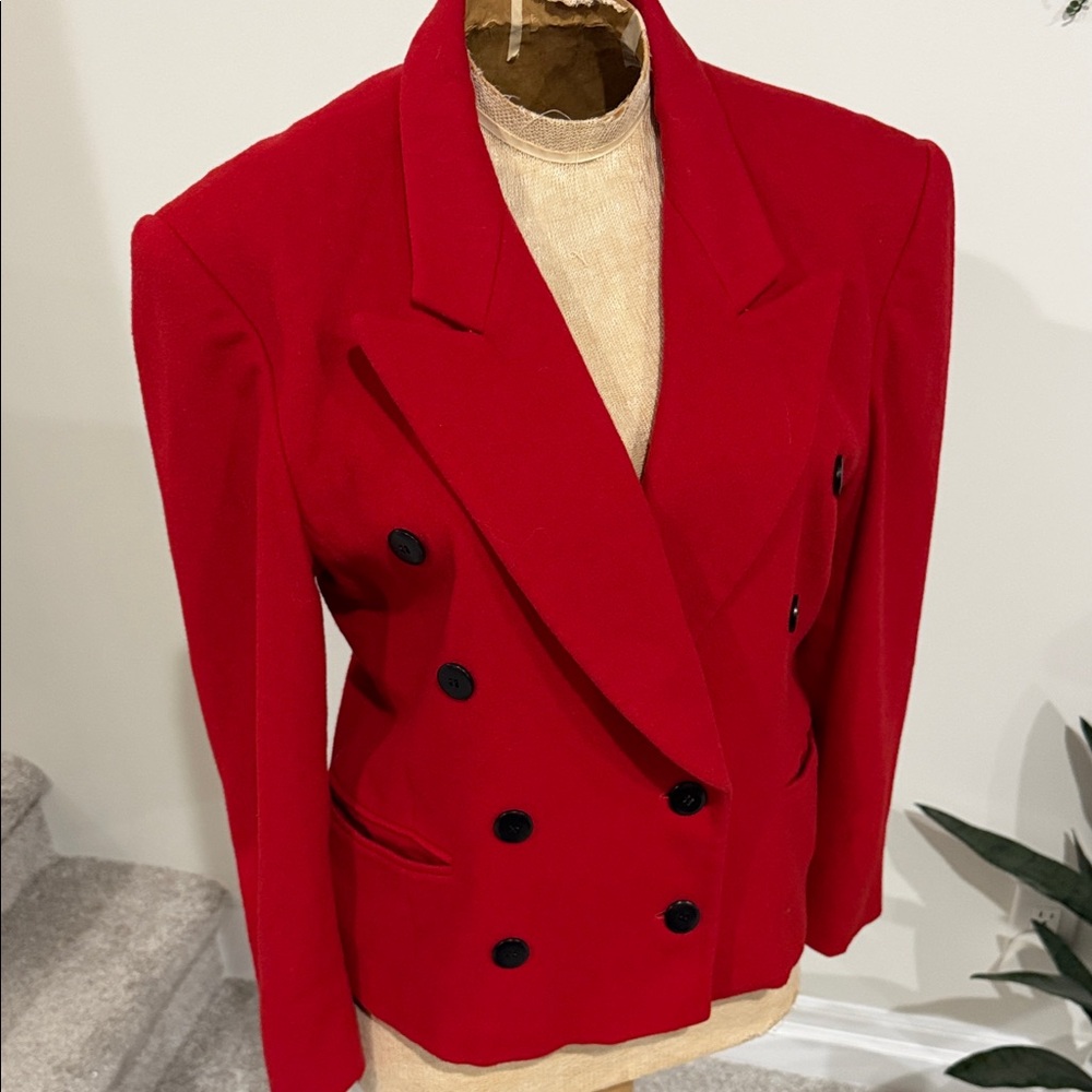 ESCADA by Margaretha  Ley Red Double-Breasted Women's Jacket